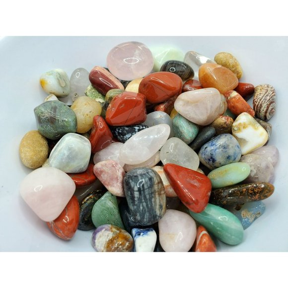Tumbled Stones, Assorted Mixed Varieties of Polished Rocks, Crystals, 6 oz - Picture 1 of 6